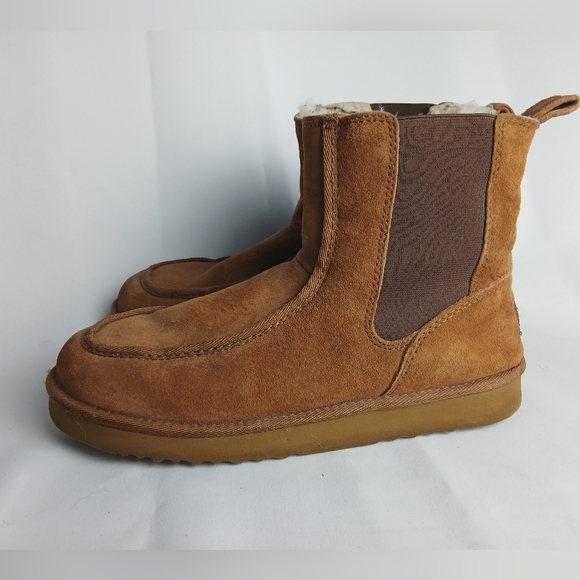 UGG Winter Men Boots Size 10 Suede And Sheep Skin Color Tan - Picture 3 of 10